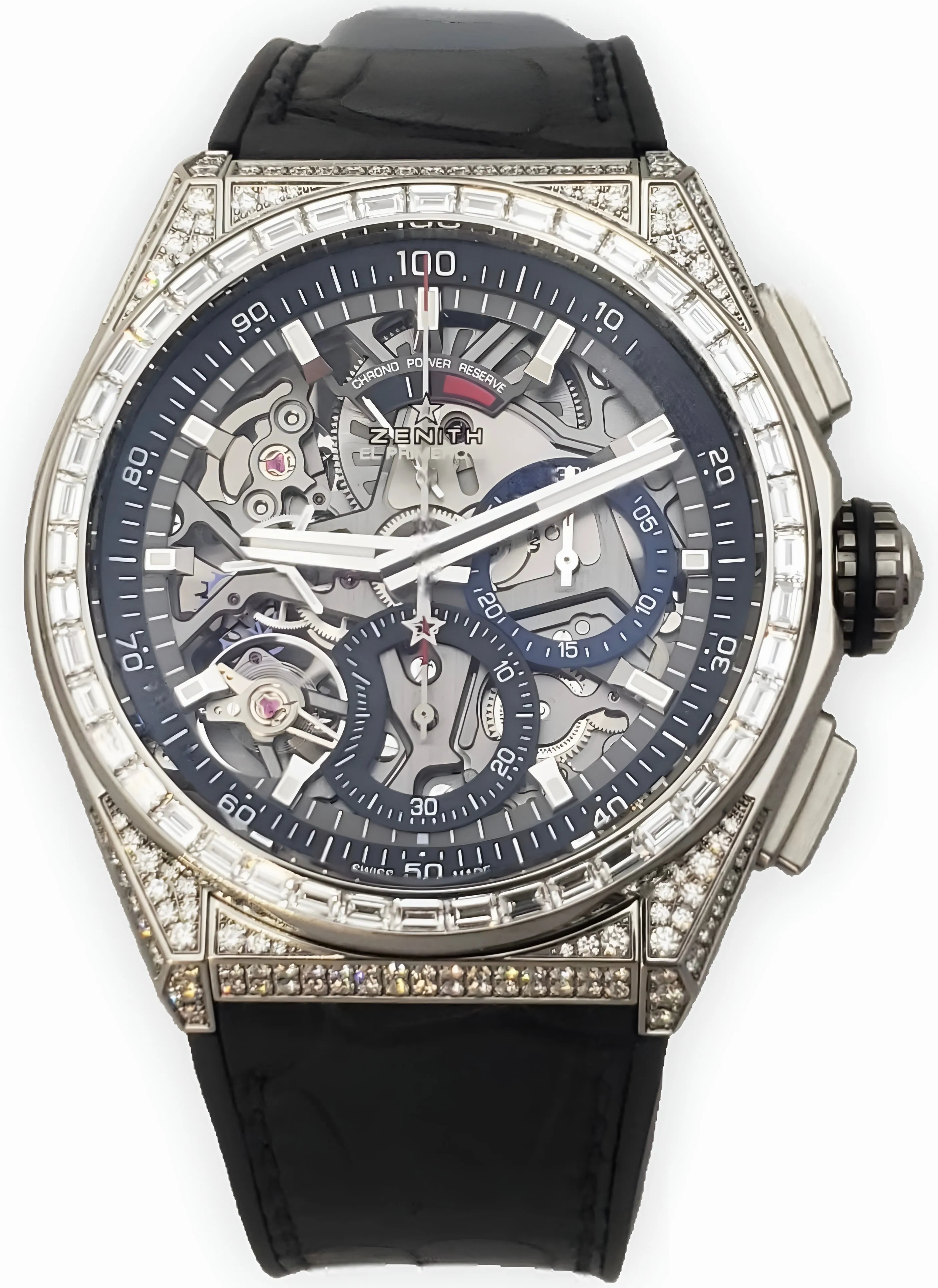Zenith Defy El Primero 21 Chronograph Diamond Black Skeletal Dial Titanium Watch