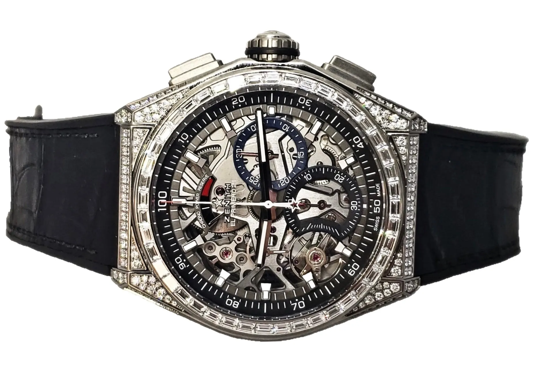 Zenith Defy El Primero 21 Chronograph Diamond Black Skeletal Dial Titanium Watch