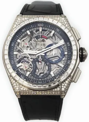 Zenith Defy El Primero 21 Chronograph Diamond Black Skeletal Dial Titanium Watch