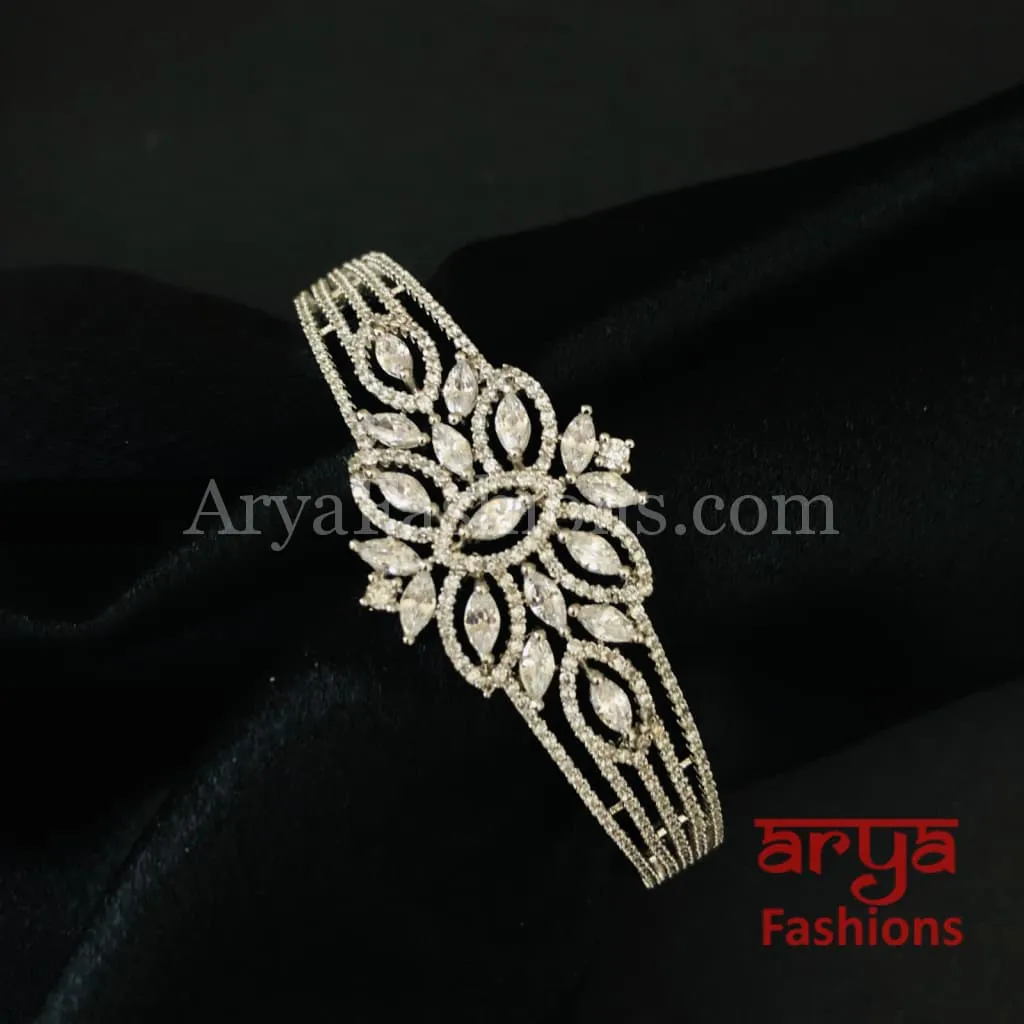 Zia Designer CZ Bracelet in Rose Gold and Silver